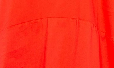 Buxom Couture Bubble Hem Cotton Blend Poplin Dress In Red