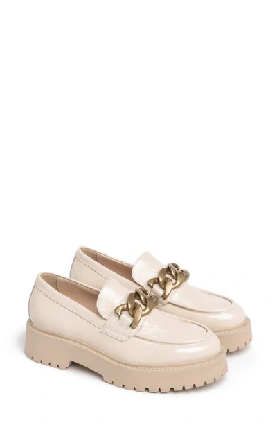 Shop Nerogiardini Chain Platform Loafer In Beige