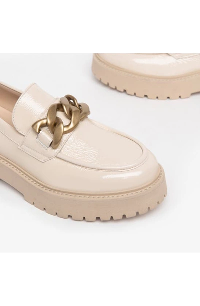 Shop Nerogiardini Chain Platform Loafer In Beige