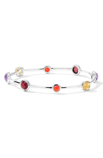 Shop Ippolita Rock Candy Mixed Stone Station Bangle In Silver