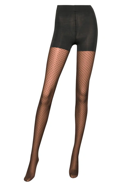 Shop Wolford Control Dot Tights In Black