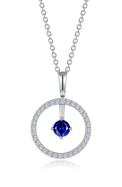 Shop Lafonn Simulated Diamond Lab-created Birthstone Reversible Pendant Necklace In Blue/ September