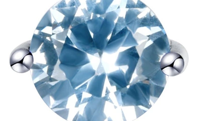 Shop Lafonn Simulated Diamond Lab-created Birthstone Reversible Pendant Necklace In Aqua/ March