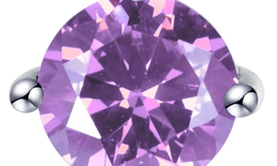 Shop Lafonn Simulated Diamond Lab-created Birthstone Reversible Pendant Necklace In Purple/ June
