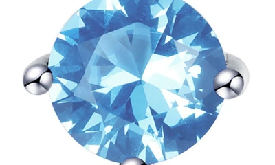 Shop Lafonn Simulated Diamond Lab-created Birthstone Reversible Pendant Necklace In Light Blue/ December