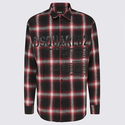Shop Dsquared2 Black And Red Cotton Shirt