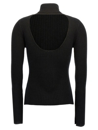 Shop Ganni Cut-out Sweater In Black