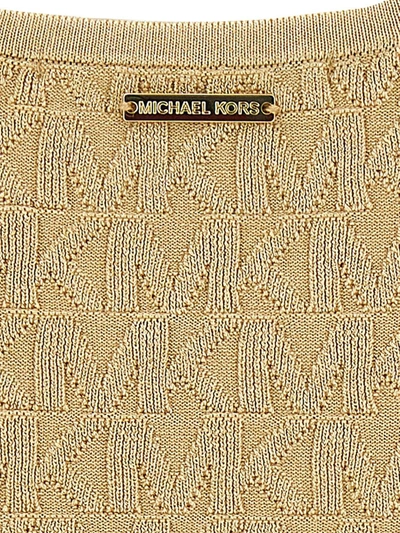 Shop Michael Kors Michael  Monogram Dress In Gold