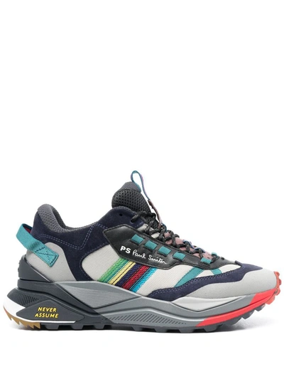 Shop Paul Smith Primus Leather And Nylon Blend Sneakers In Multicolour