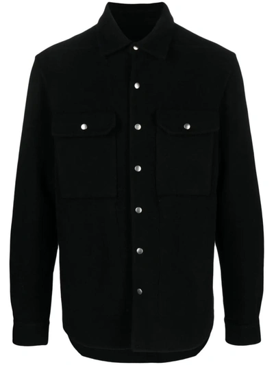 Shop Rick Owens Cashmere Shirt Jacket In Black