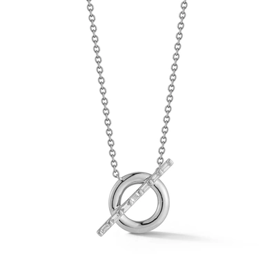 Shop Dana Rebecca Designs Sadie Pearl Baguette Toggle Necklace In White Gold