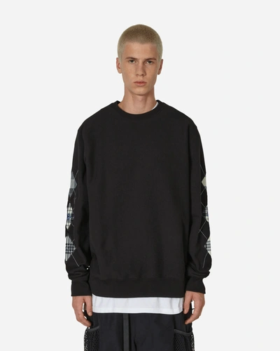 Shop Noah Argyle Applique Crewneck Sweatshirt In Black