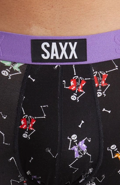 Shop Saxx Vibe Supersoft Slim Fit Performance Boxer Briefs In Dancing Skellies- Black