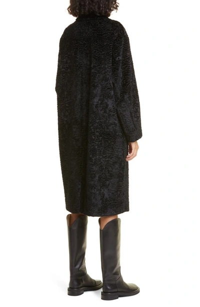 Shop Max Mara Caio Faux Fur Alpaca & Wool Blend Coat In Black