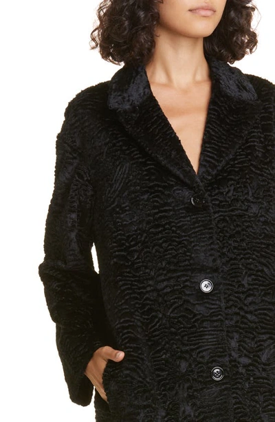 Shop Max Mara Caio Faux Fur Alpaca & Wool Blend Coat In Black