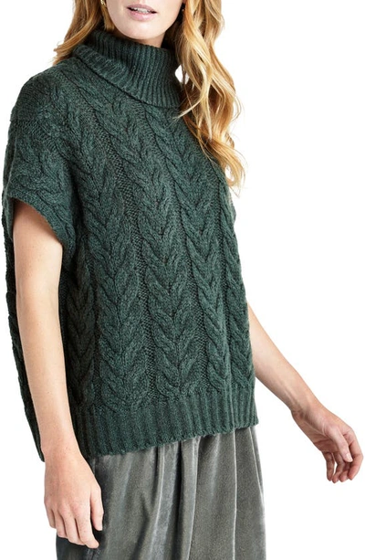 Shop Splendid Abbott Short Sleeve Turtleneck Sweater In Balsam