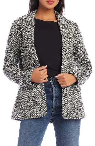 Karen Kane Tweed Blazer In Black/off White