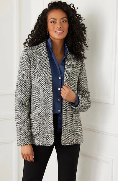 Karen Kane Tweed Blazer In Black/off White