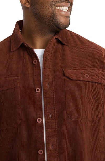 Shop Johnny Bigg Stan Corduroy Overshirt In Rust