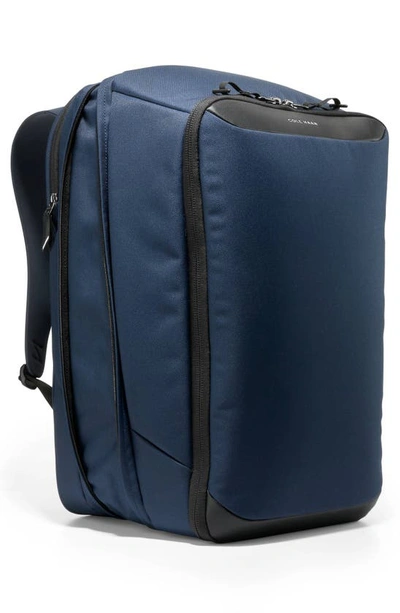 Shop Cole Haan Zerogrand 72 Hour Leather Backpack In Navy Blazer