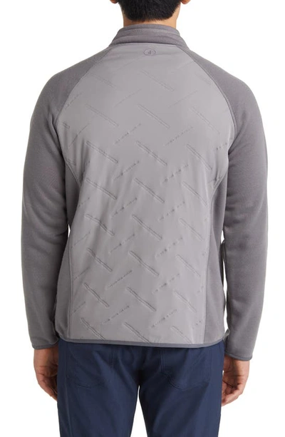 Johnnie-o Mario Mix Media Water Repellent Zip-up Jacket In Charcoal