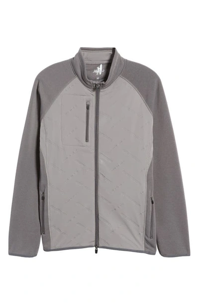 Shop Johnnie-o Mario Mix Media Water Repellent Zip-up Jacket In Charcoal