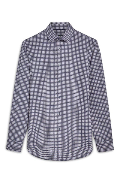 Shop Bugatchi James Ooohcotton® Geometric Print Button-up Shirt In Cobalt