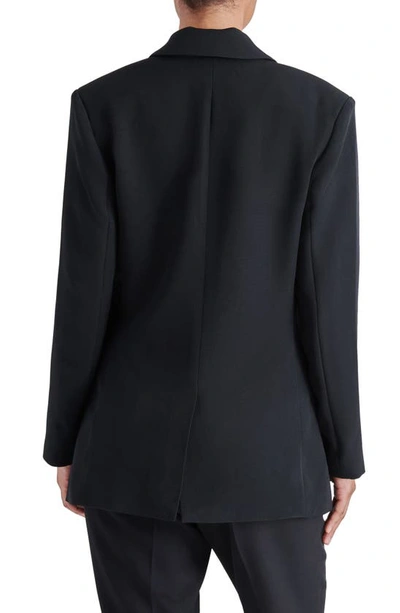 Shop Steve Madden Kendra Embellished One-button Blazer In Black