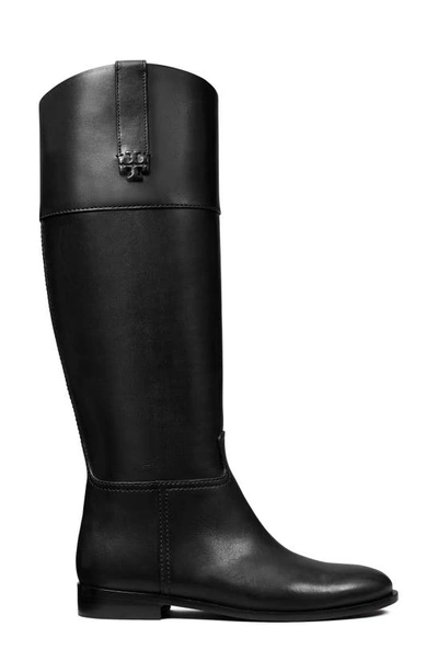 Shop Tory Burch Riding Boot In Perfect Black / Perfect Black
