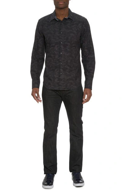 Shop Robert Graham Junk Yard Cotton Jacquard Button-up Shirt In Black