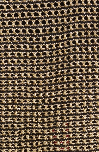Shop Ted Baker Sallyan Metallic Knit Cardigan In Black/ Tan