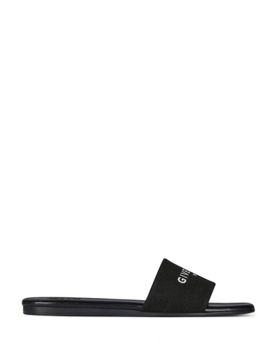 Shop Givenchy 4g Flat Mules In Canvas In Black