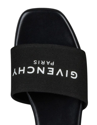 Shop Givenchy 4g Flat Mules In Canvas In Black