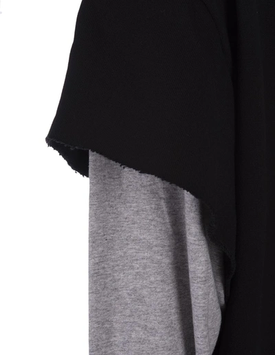 Shop Givenchy And Grey Double Layer Zipped Hoodie In Black