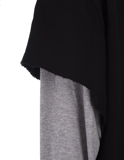 Givenchy Black And Grey Double Layer Zipped Hoodie In Black