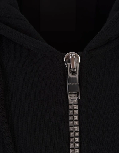 Givenchy Black And Grey Double Layer Zipped Hoodie In Black