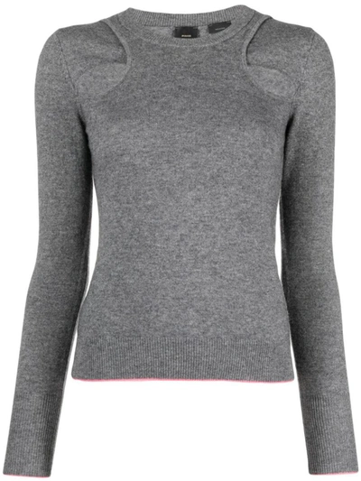 Shop Pinko Cut-out Jumper In Grey