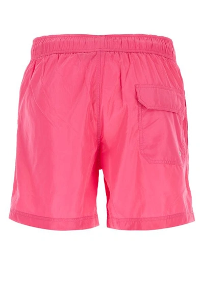 Shop Palm Angels Man Fuchsia Polyester Swimming Shorts In Pink