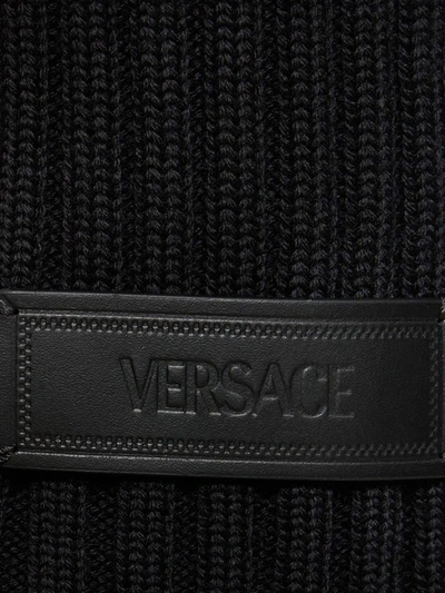 Shop Versace Man Sweater Man Black Knitwear