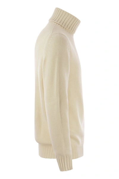 Fedeli Derby 428 - Cashmere Turtleneck Jumper In Cream