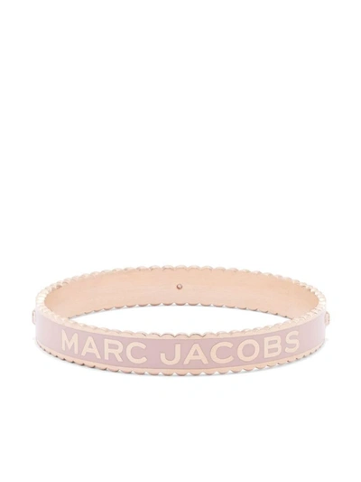 Shop Marc Jacobs The Medallion Lg Bangle Accessories In Nude &amp; Neutrals
