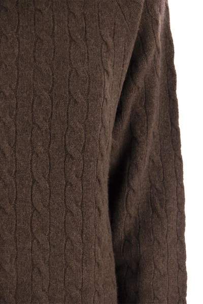 Shop Polo Ralph Lauren Wool And Cashmere Turtleneck Dress In Brown