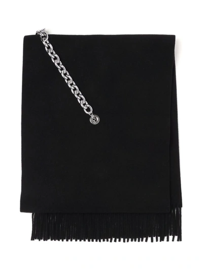Shop Y/project Virgin Wool Scarf With Chain Links In Black