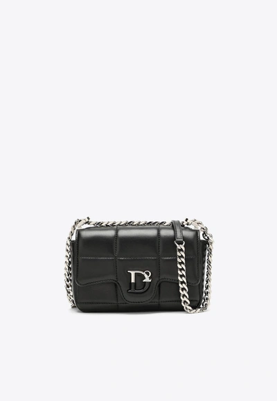 Shop Dsquared2 D2 Quilted Leather Crossbody Bag In Black