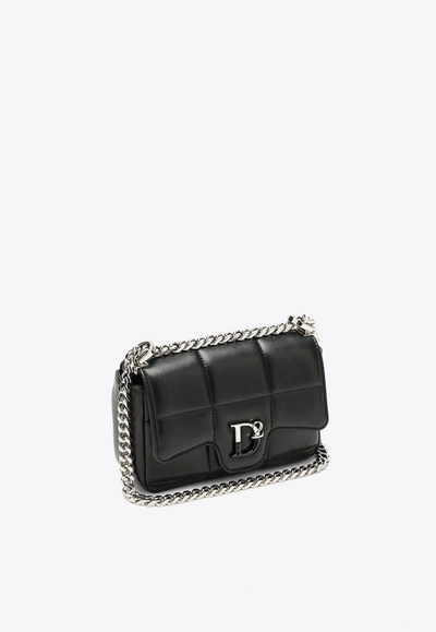Shop Dsquared2 D2 Quilted Leather Crossbody Bag In Black