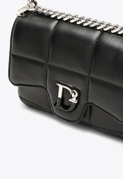 Dsquared2 Logo-plaque Quilted Crossbody Bag In Black