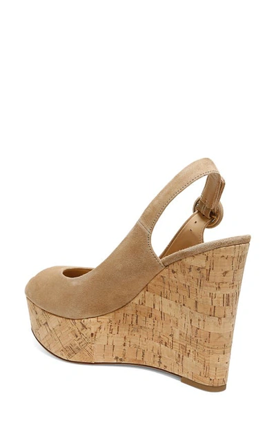 Shop Veronica Beard Dali Peep Toe Platform Wedge Sandal In Sand- Fa
