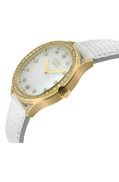 Gevril Morcote Swiss Diamond Leather Strap Watch, 36mm In White