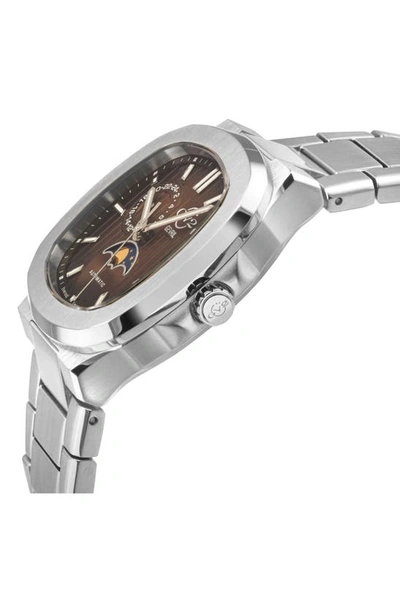 Shop Gv2 Pontente Moon Phase Swiss Automatic Watch, 40mm In Silver/silver