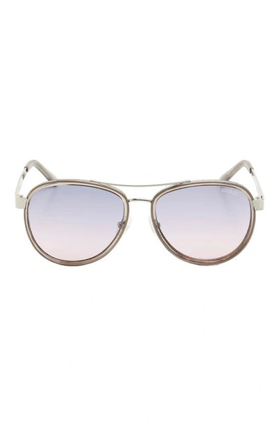 Shop Guess 60mm Pilot Sunglasses In Grey / Gradient Smoke